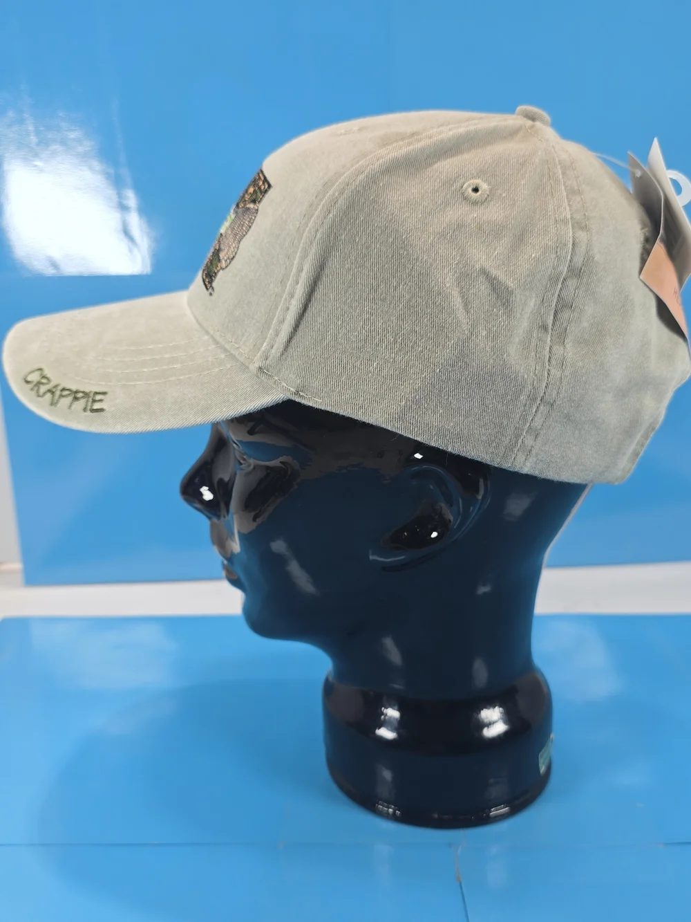Flying Fisherman Crappie Embroidered Fishing Hat Khaki NWT